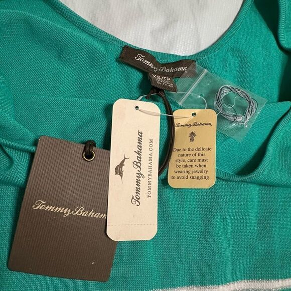 Tommy Bahama Striped Teal and White Everson Tank Bodycon Dress Size XS - NWT - Picture 13 of 13